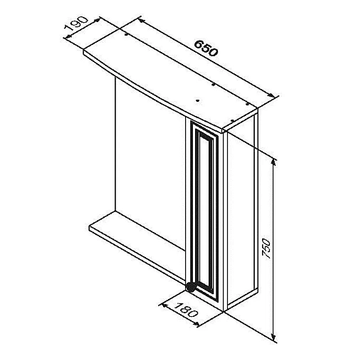 Зеркальный шкаф Damixa Palace One 65 M41MPR0651WG правый, с подсветкой, белый глянец Зеркальный шкаф Damixa Palace One 65 M41MPR0651WG правый, с подсветкой, белый глянец