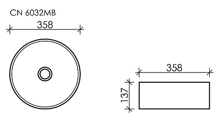 Раковина Ceramica Nova ELEMENT CN6032MB черный матовый Раковина Ceramica Nova ELEMENT CN6032MB черный матовый