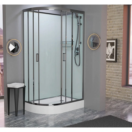 Душевая кабина Frank F418R Brilliant правосторонняя без крыши полированный хром профиль 100x80 16600 166009 Душевая кабина Frank F418R Brilliant правосторонняя без крыши полированный хром профиль 100x80 16600 166009