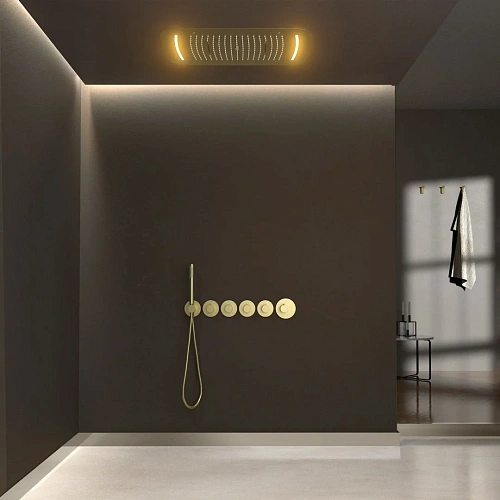 Душевая система Timo Saona SX-2319/17SM встраиваемая с термостатом золото матовое Душевая система Timo Saona SX-2319/17SM встраиваемая с термостатом золото матовое