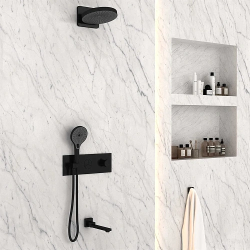 Душевая система Vincea Inspire VSFW-432TI1MB встраиваемая, черный Душевая система Vincea Inspire VSFW-432TI1MB встраиваемая, черный