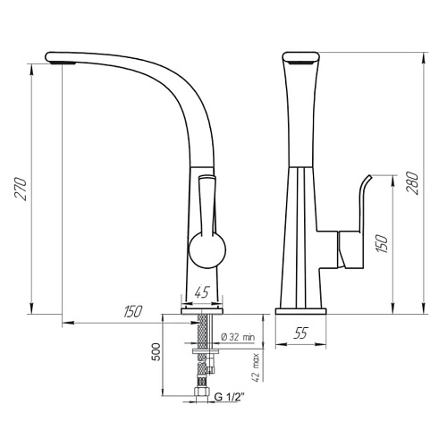 Смеситель для кухни Paini Serena SECR571LMKM хром Смеситель для кухни Paini Serena SECR571LMKM хром