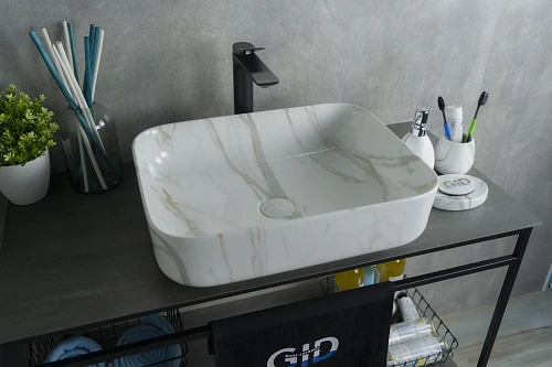 Раковина Gid Mnc190 54426 накладная под камень глянцевая 50x39x13 Раковина Gid Mnc190 54426 накладная под камень глянцевая 50x39x13