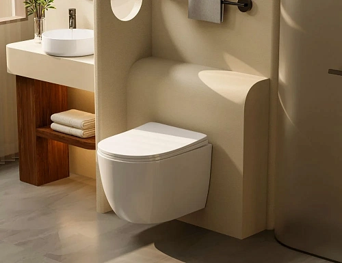 Унитаз подвесной ABBER Bequem AC1100T белый, безободковый, смыв торнадо с крышкой микролифт Унитаз подвесной ABBER Bequem AC1100T белый, безободковый, смыв торнадо с крышкой микролифт