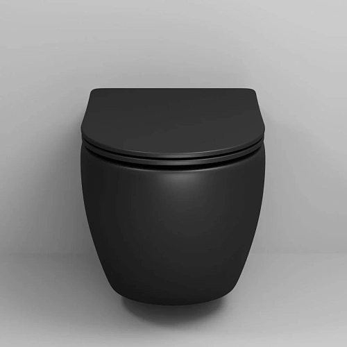 Унитаз подвесной GROSSMAN GR-4411BMS Color 550x365x395 черный матовый безободковый с сиденьем Унитаз подвесной GROSSMAN GR-4411BMS Color 550x365x395 черный матовый безободковый с сиденьем