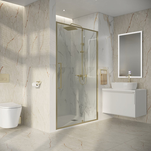 Душевая дверь Niagara Nova NG-45-12ASG (120х195) распашная, золото сатин, стекло прозрачное Душевая дверь Niagara Nova NG-45-12ASG (120х195) распашная, золото сатин, стекло прозрачное