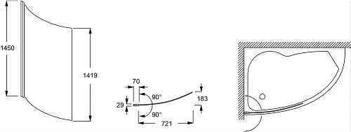 Шторка на ванну Jacob Delafon Micromega Duo 79х140 см, изогнутая, стационарная, прозрачная E4910-GA Шторка на ванну Jacob Delafon Micromega Duo 79х140 см, изогнутая, стационарная, прозрачная E4910-GA