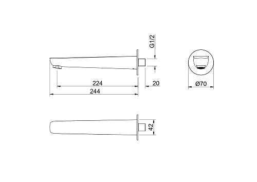 Излив Aquatek Бетта AQ1141BGM черный хром шлифованный Излив Aquatek Бетта AQ1141BGM черный хром шлифованный