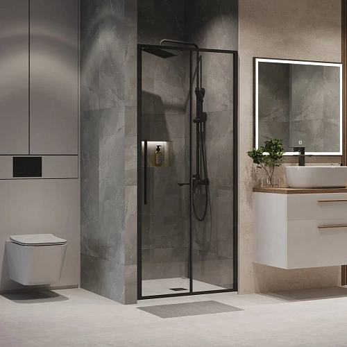 Душевая дверь Niagara Nova NG-84-10AB (100x195) черный матовый, стекло прозрачное Душевая дверь Niagara Nova NG-84-10AB (100x195) черный матовый, стекло прозрачное