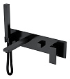Детальная картинка товара «смеситель для ванны boheme qubic matt black 474-2-b встроенный»