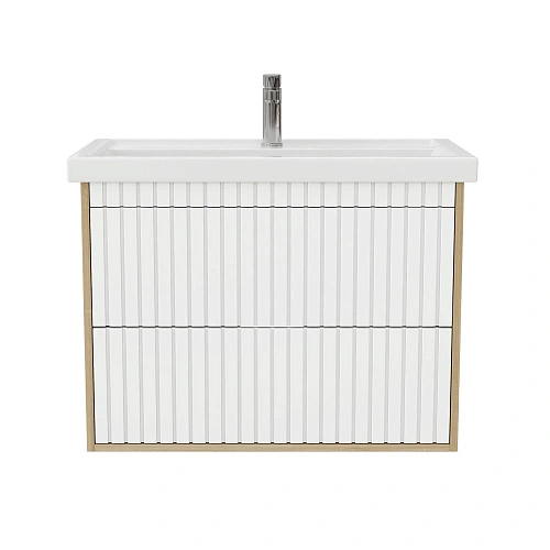 Тумба под раковину Onika Дайлер 80 см 108061 подвесная белая/дуб сонома (для Фостер 80) Тумба под раковину Onika Дайлер 80 см 108061 подвесная белая/дуб сонома (для Фостер 80)