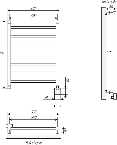 Полотенцесушитель электрический EWRIKA Деметра LP 60х50, матовый черный R 536161 Полотенцесушитель электрический EWRIKA Деметра LP 60х50, матовый черный R 536161