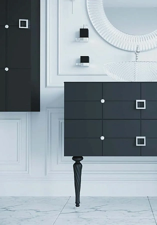 Шкаф-пенал Armadi Art Piazza 844-BCR черный+хром без ножек Шкаф-пенал Armadi Art Piazza 844-BCR черный+хром без ножек