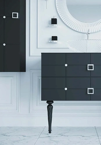 Шкаф-пенал Armadi Art Piazza 844-BCR черный+хром без ножек Шкаф-пенал Armadi Art Piazza 844-BCR черный+хром без ножек