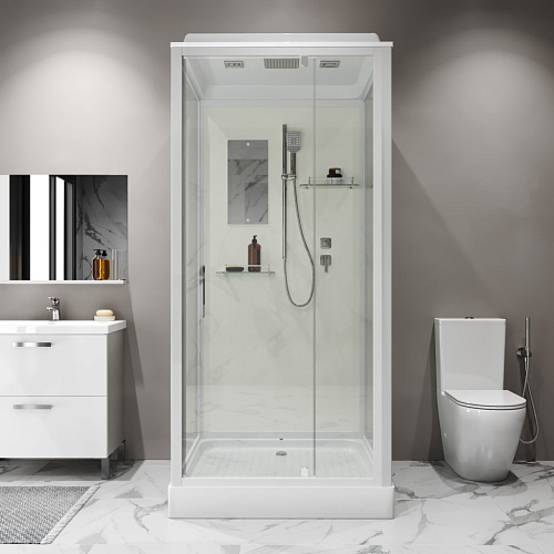 Душевая кабина Niagara Standart ST90/15Q (90х90х215) квадрат, поддон 15см, распашная, проф.белый Душевая кабина Niagara Standart ST90/15Q (90х90х215) квадрат, поддон 15см, распашная, проф.белый