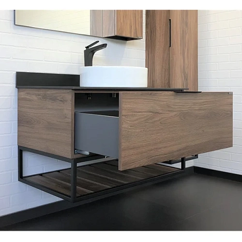 Тумба с раковиной Comforty Порто-90 00-00008927 дуб темно-коричневый с черной столешницей c раковиной Comforty 9110 Тумба с раковиной Comforty Порто-90 00-00008927 дуб темно-коричневый с черной столешницей c раковиной Comforty 9110