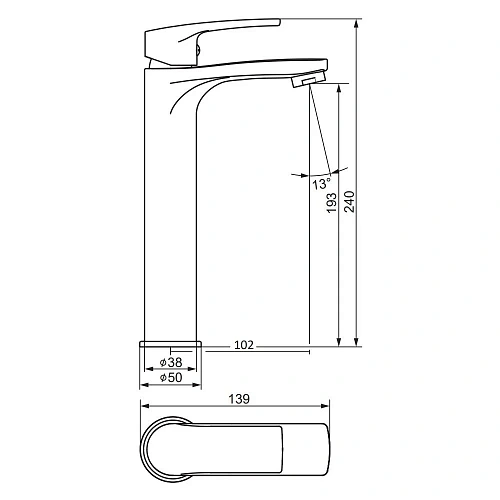 Смеситель для раковины Damixa Eclipse 2.0 480250000 высокий, хром Смеситель для раковины Damixa Eclipse 2.0 480250000 высокий, хром