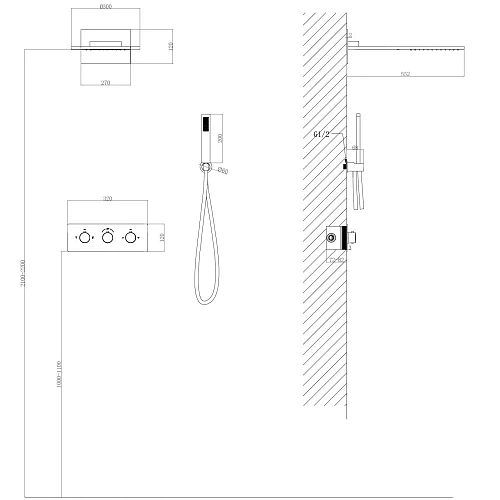 Душевая система ABBER Wasser Kreis AF8151B скрытого монтажа без излива, термостат, черный матовый Душевая система ABBER Wasser Kreis AF8151B скрытого монтажа без излива, термостат, черный матовый