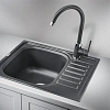 Кухонная мойка Granula 5801, ЧЁРНЫЙ, кварц 575х495 Кухонная мойка Granula 5801, ЧЁРНЫЙ, кварц 575х495