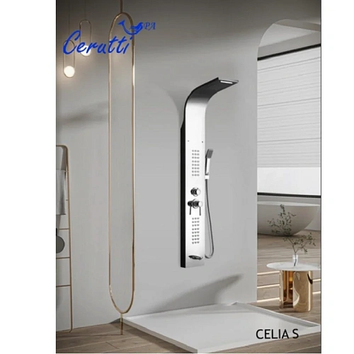 Душевая панель Ceruttispa CELIA S CT10403 из нержавеющей стали с форсунками, хром Душевая панель Ceruttispa CELIA S CT10403 из нержавеющей стали с форсунками, хром