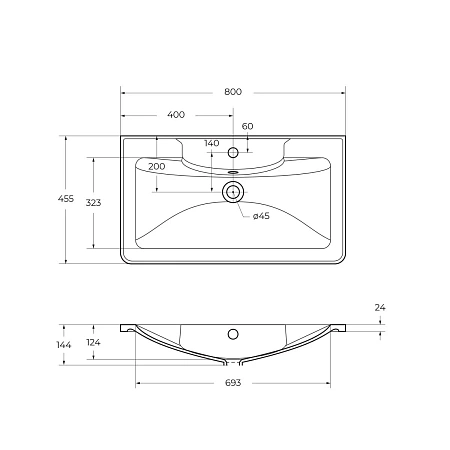 Раковина BelBagno BB800/455-LV-ART-ALR-NERO черная матовая 800x455 Раковина BelBagno BB800/455-LV-ART-ALR-NERO черная матовая 800x455