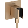 Шланговое подключение Hansgrohe FixFit Porter E с держателем для душа 26889140, шлифованная бронза