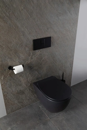 Унитаз подвесной Allen Brau Reality 4.32006.31 с крышкой, черный матовый Унитаз подвесной Allen Brau Reality 4.32006.31 с крышкой, черный матовый