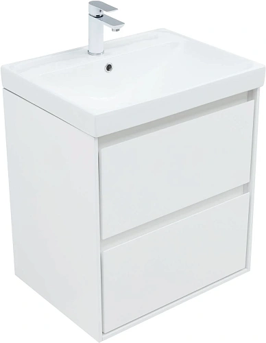 Тумба под раковину Aquanet Милан 60 белый глянец 00336367 подвесная Тумба под раковину Aquanet Милан 60 белый глянец 00336367 подвесная