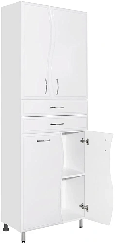 Шкаф-пенал Style Line Волна 70 ЛС-000010050 2 ящика, с бельевой корзиной, белый Шкаф-пенал Style Line Волна 70 ЛС-000010050 2 ящика, с бельевой корзиной, белый