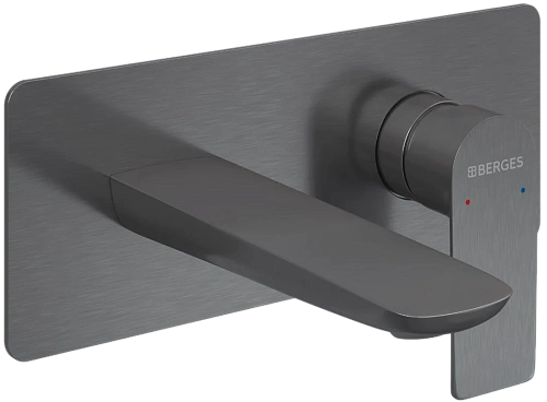 Смеситель для раковины BERGES VENTAS S скрытого монтажа, оружейная сталь 076013 Смеситель для раковины BERGES VENTAS S скрытого монтажа, оружейная сталь 076013