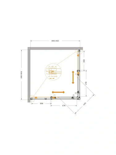 Душевой уголок CEZARES PLANE-A-2-90-C-BORO 90x90 см Душевой уголок CEZARES PLANE-A-2-90-C-BORO 90x90 см