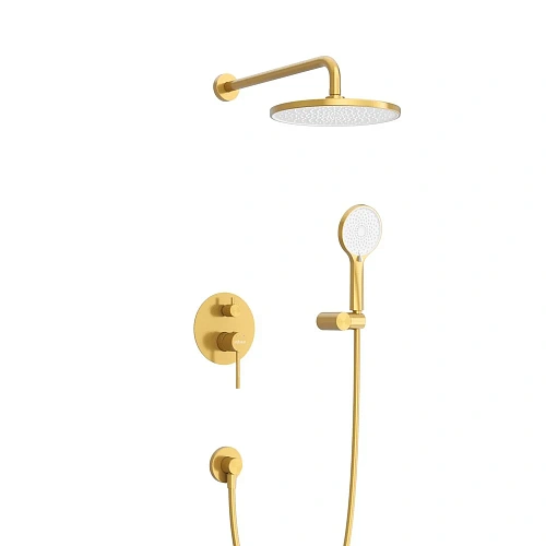 Душевая система CEZARES RELAX-DSET-BORO встраиваемая, со шлангом, с держателем, брашированное золото Душевая система CEZARES RELAX-DSET-BORO встраиваемая, со шлангом, с держателем, брашированное золото