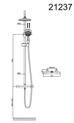 Душевая система D&K Bayern Potsdam DA2123701B10 Душевая система D&K Bayern Potsdam DA2123701B10