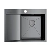 Кухонная мойка Omoikiri Akisame 65-GM-R нерж.сталь/вороненая сталь 4973098 Кухонная мойка Omoikiri Akisame 65-GM-R нерж.сталь/вороненая сталь 4973098