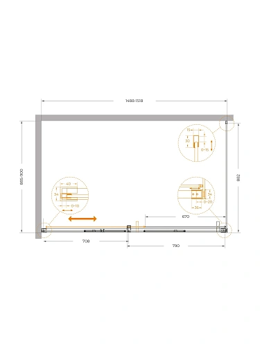 Душевой уголок CEZARES PLANE-AH-1-150/90-C-IN 150x90 см Душевой уголок CEZARES PLANE-AH-1-150/90-C-IN 150x90 см