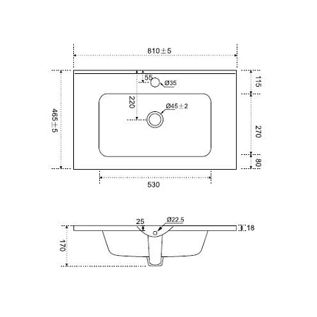 Раковина AM.PM Sense M7BWCC0802WG мебельная, керамическая, 80 см, белый Раковина AM.PM Sense M7BWCC0802WG мебельная, керамическая, 80 см, белый
