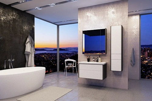 Зеркальный шкаф Roca Ronda 60 белый глянец/антрацит ZRU9302968 Зеркальный шкаф Roca Ronda 60 белый глянец/антрацит ZRU9302968