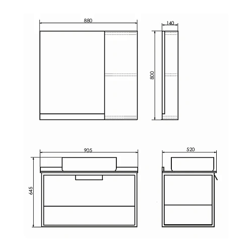Зеркальный шкаф Comforty Кельн-90 00004147987 дуб темный Зеркальный шкаф Comforty Кельн-90 00004147987 дуб темный