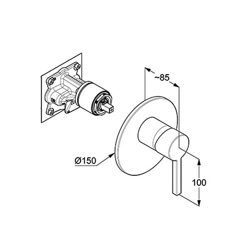 Смеситель для душа Kludi NOVA FONTE Puristic 207550515 хром Смеситель для душа Kludi NOVA FONTE Puristic 207550515 хром