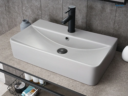 Раковина Gid Gm1344 52236 накладная серая матовая 61x35.5x14 Раковина Gid Gm1344 52236 накладная серая матовая 61x35.5x14