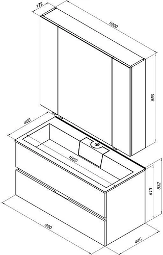 Комплект мебели Aquanet Алвита 100 белый 00237360 Комплект мебели Aquanet Алвита 100 белый 00237360