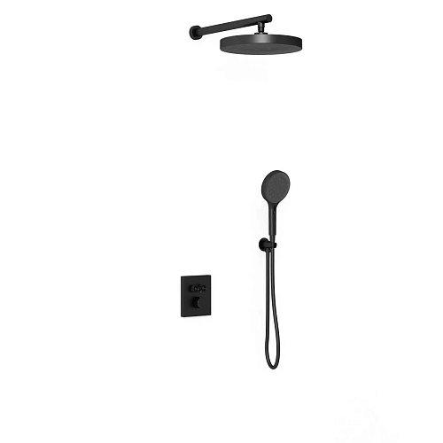 Душевая система Vincea Inspire VSFW-3I21MT2MB встраиваемый, термостатический, двухрежимный, черный Душевая система Vincea Inspire VSFW-3I21MT2MB встраиваемый, термостатический, двухрежимный, черный