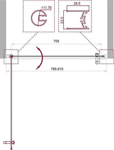 Душевая дверь BelBagno UNO-B-1-80-CH-Cr Душевая дверь BelBagno UNO-B-1-80-CH-Cr