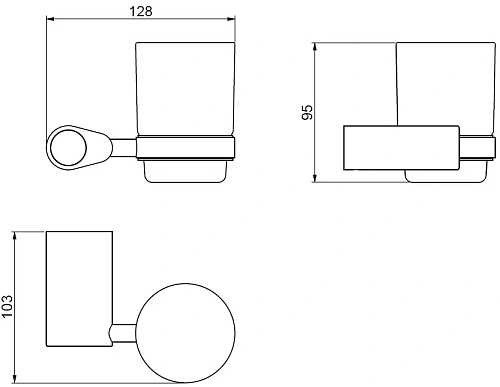 Стакан ART&MAX VERONA PUSH AM-M-032-CR подвесной, стеклянный Стакан ART&MAX VERONA PUSH AM-M-032-CR подвесной, стеклянный