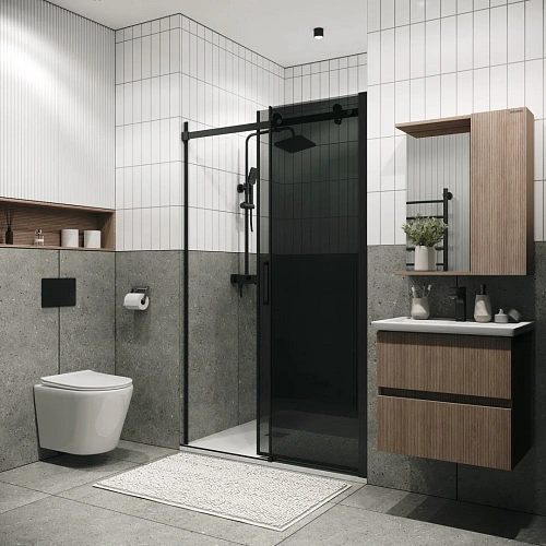 Душевая дверь GROSSMAN Classic 100.K33.04.130.21.10 (130x195) черный матовый, стекло тонированное Душевая дверь GROSSMAN Classic 100.K33.04.130.21.10 (130x195) черный матовый, стекло тонированное