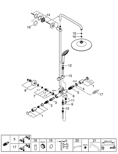 Душевая система GROHE Euphoria 260 с термостатическим смесителем, хром (27475001) Душевая система GROHE Euphoria 260 с термостатическим смесителем, хром (27475001)