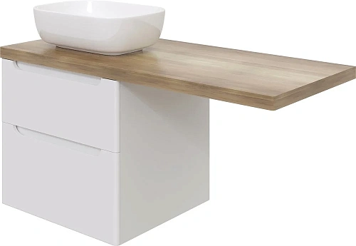 Тумба с раковиной STWORKI Берген 60 белая со светлой столешницей 122, Moduo 50 Square, R 549657 Тумба с раковиной STWORKI Берген 60 белая со светлой столешницей 122, Moduo 50 Square, R 549657