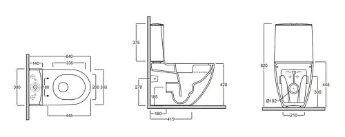 Унитаз напольный Kludi RESA D 24WCB0543 керамический, компакт Унитаз напольный Kludi RESA D 24WCB0543 керамический, компакт