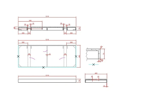 Столешница Armadi Art FLAT NERO MARQUINA 1210x460x70 869-120-NM Столешница Armadi Art FLAT NERO MARQUINA 1210x460x70 869-120-NM