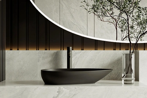 Раковина ABBER Bequem AC2117MB накладная, черная матовая Раковина ABBER Bequem AC2117MB накладная, черная матовая